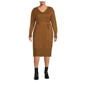 Terra & Sky Plus Size Dress W/ Belt NWT